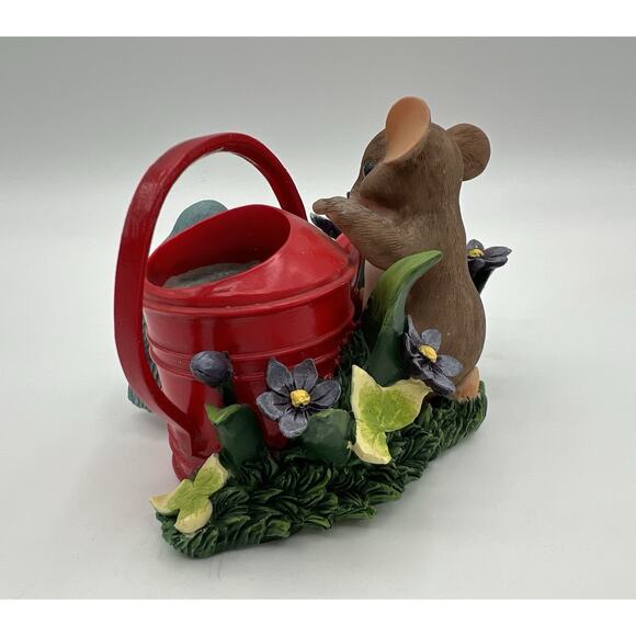 Charming Tails Fitz and Floyd Expecting A Miracle Figurine 3” Mouse Bird Flowers - Picture 7 of 11